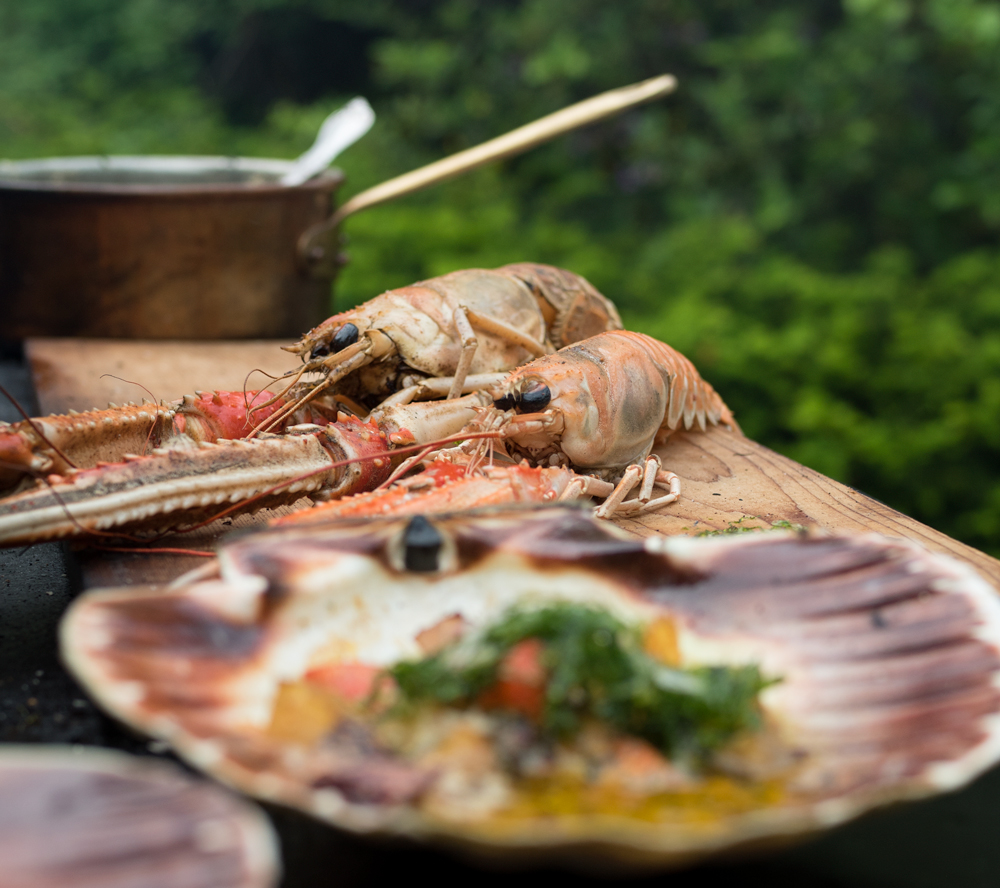 grillade havskräftor