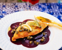 Stekt spätta med rödbetscarpaccio