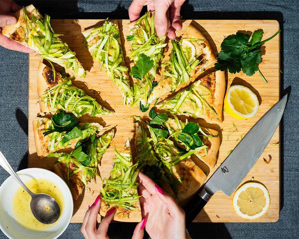 Recept sparris- och citronpizza